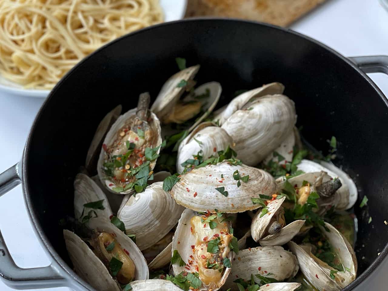 Buttery White Wine Steamed Clams Maine Seafood